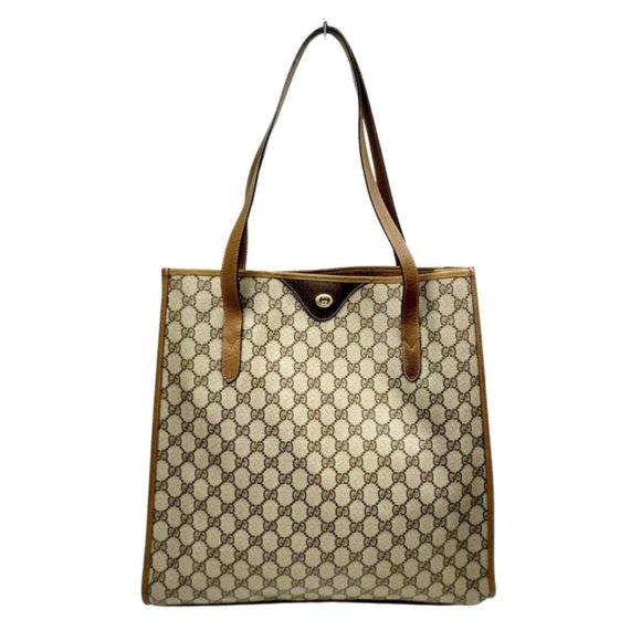 Gucci Handbags - Auth Gucci Tote Bag Pvc Brown #26962G22